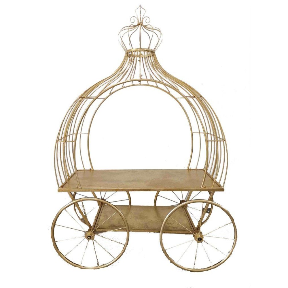 CARROZZA CON PIANO ORO 158X75X